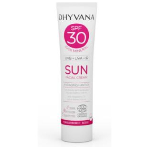 SOLAR SPF30 SUN con acido hialuronico 50ml. ECO - Dhyvana
